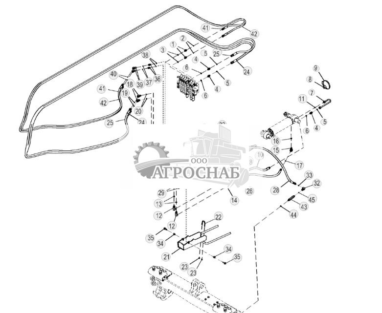 Трубопроводы механизмов наклона и бокового смещения отвала, стандартные органы управления - ST879321 284.jpg